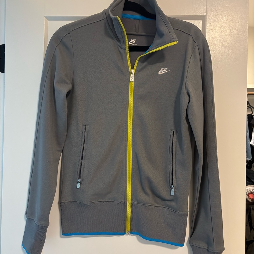 Nike Gray Jacket with Yellow and Blue Accents